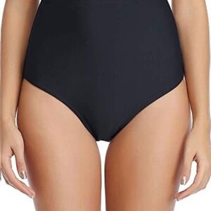 Retro High Waisted Black Bikini Bottom